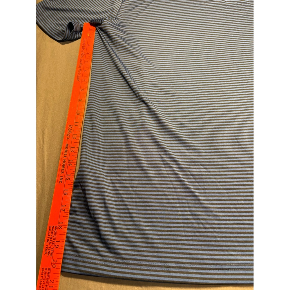 Pro‎ Tour Coolplay Mens 3X Polo Shirt Blue Black Striped Short Sleeve Golf Top - Picture 5 of 7